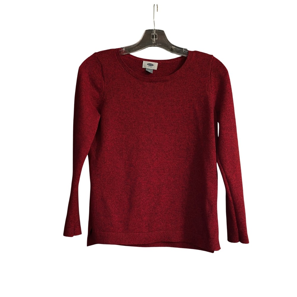 Old Navy Petite Sweater Knit Top Red Long Sleeve Casual Womens